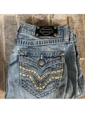 Harley-Davidson Denim Jeans with Embellished Pockets